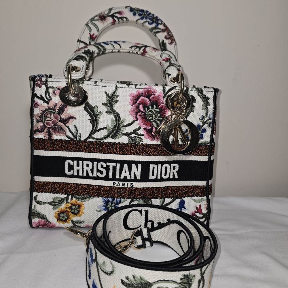 Dior Floral Women's Bag - White and Pink